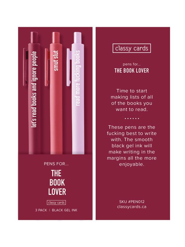 Classy Cards Pens Book Lover