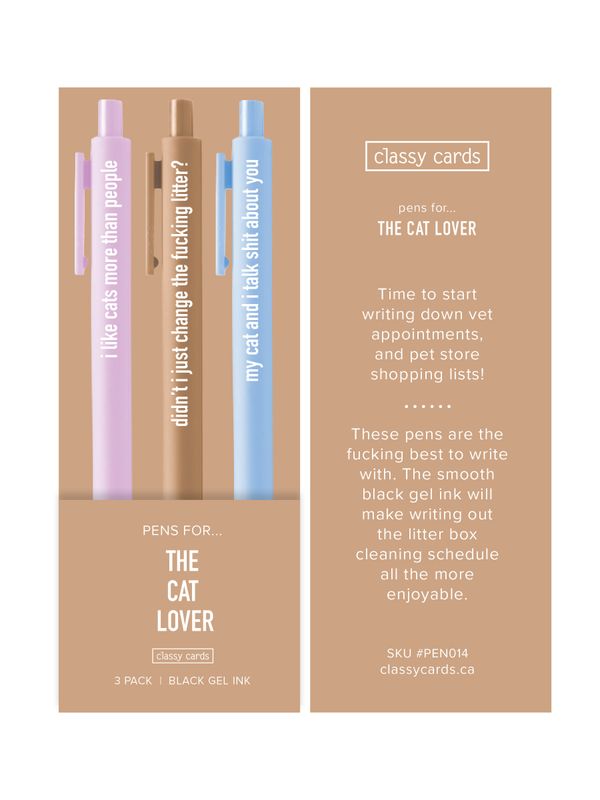 Classy Cards Pens Cat Lover