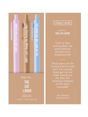 Classy Cards Pens Cat Lover