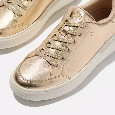FitFlop RTG Metallic/Leather Sneakers Platino