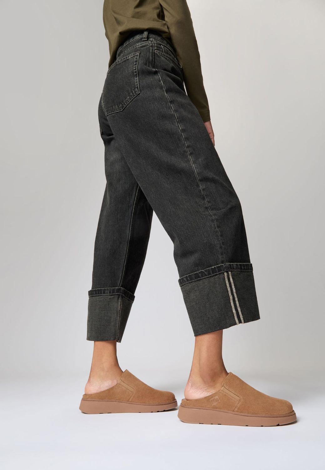 FitFlop Gen-FF Elastic Suede Mules Desert Tan