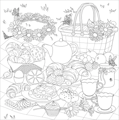 Peter Pauper Coloring Book Cottagecore