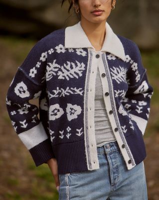 Free People Shelby Cardigan Navy