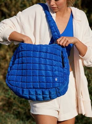 Free People Movement Quilted Carryall Lapis Blue