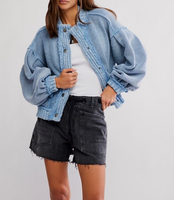 Free People Cute in This Cardi Dusty Blue
