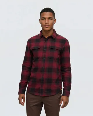 Ten Tree M Forest Flannel Shirt Deep Burgundy/Creek