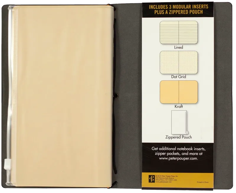 Peter Pauper Journal Voyager Black