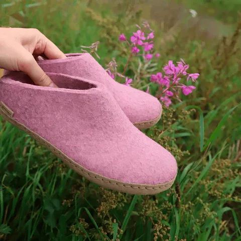 Glerups Slip On Leather Flower