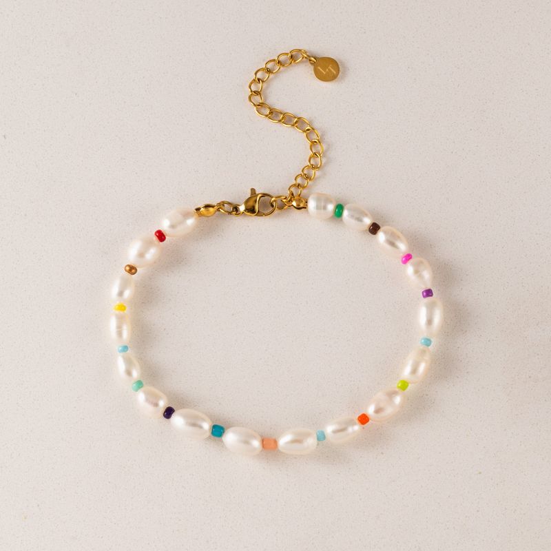 Lover's Tempo Waterproof Rainbow Pearl Bracelet