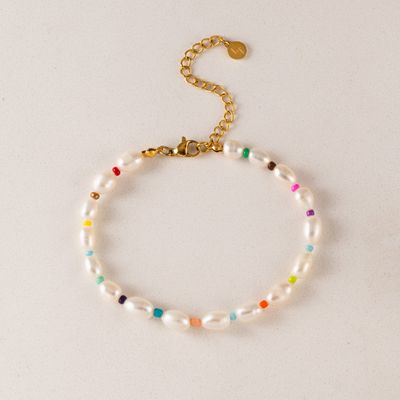 Lover's Tempo Waterproof Rainbow Pearl Bracelet