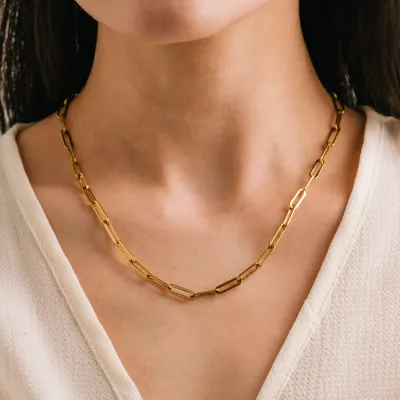Lover&#39;s Tempo Waterproof Bold Paperclip Necklace
