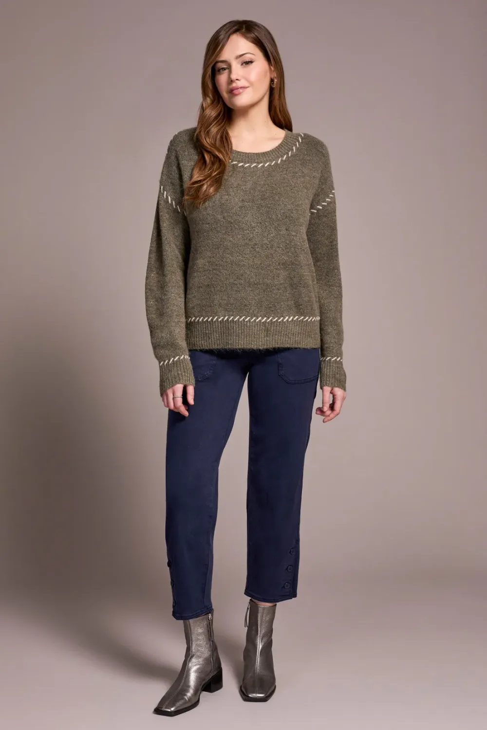 Tribal Crew Neck Sweater Ivy Mix