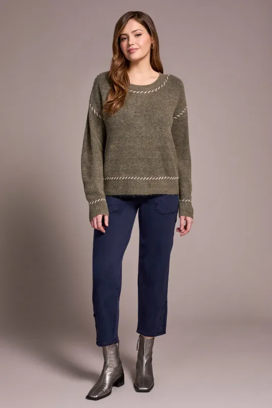 Tribal Crew Neck Sweater Ivy Mix
