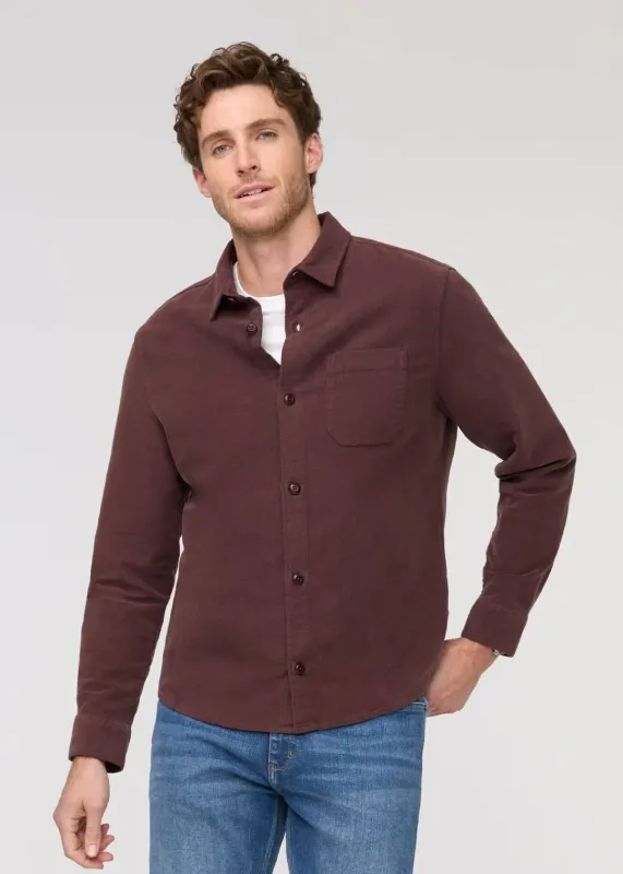 DUER No Sweat Moleskin Shirt Rich Maroon