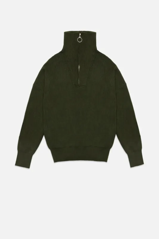 Deluc Spencer Half Zip Sweater Army