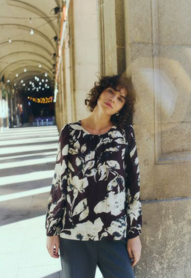 Fransa Frariana Blouse Dis Floral Fudge