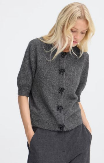 B. Young BYOmea Deco Cardigan Dark Grey Melange