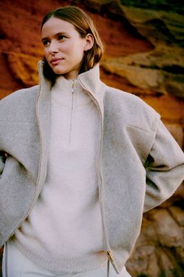 B. Young BYOmanta Half Zip Birch Melange
