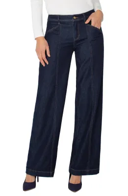 Liverpool Trouser Wide Leg with Seaming 32&quot; Indigo