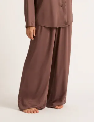 Boody Vegan Silk Wide Leg Sleep Pant Garnet