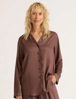 Boody Vegan Silk Long Sleeve Shirt Garnet