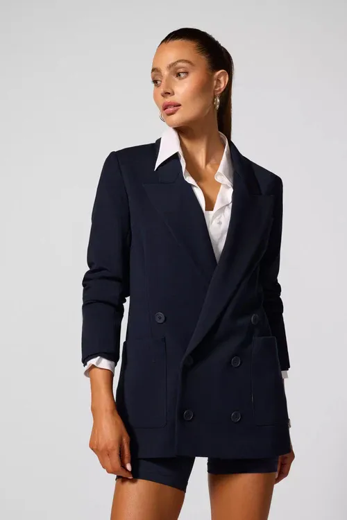 MPG Double Breasted Blazer Navy Blazer