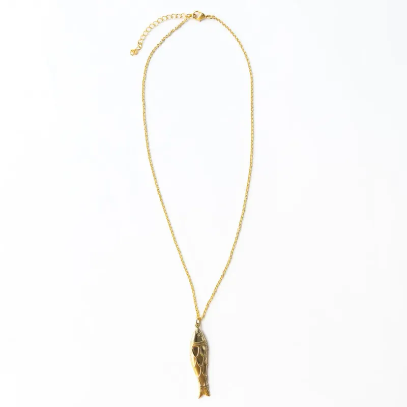 Ink + Alloy Sally Fish Dimensional Necklace Brass