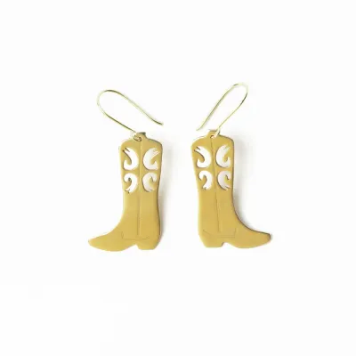 Ink + Alloy Lacey Boot Dangle Earring Brass