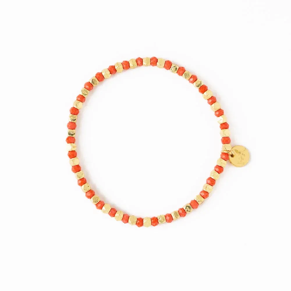 Ink + Alloy Louise Crystal Gold Stretch Bracelet Coral Ink + Alloy Louise Crystal Gold Stretch Bracelet Coral