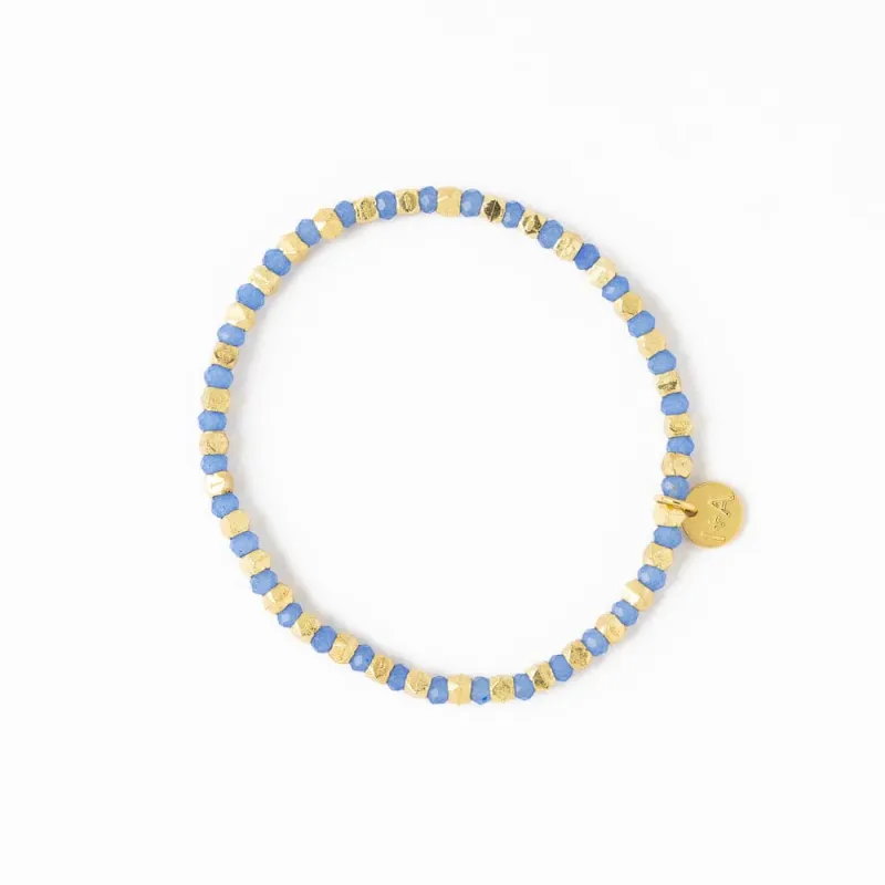 Ink + Alloy Louise Crystal Gold Stretch Bracelet Blue