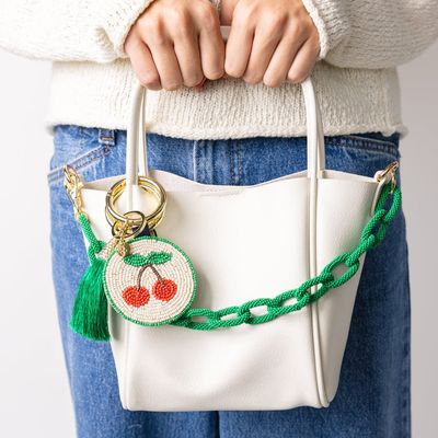 Ink + Alloy Kelsey Cherries Seed Bag Accessory Key Ring Red
