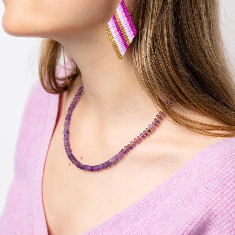 Ink + Alloy Vivianne Amethyst with Carnelian Necklace