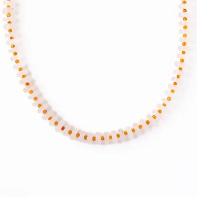 Ink + Alloy Vivianne Rose Quartz with Carnelian Necklace