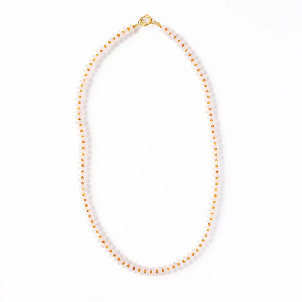 Ink + Alloy Vivianne Rose Quartz with Carnelian Necklace