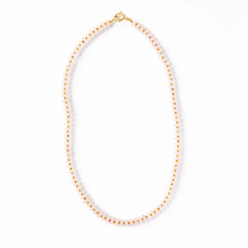 Ink + Alloy Vivianne Rose Quartz with Carnelian Necklace