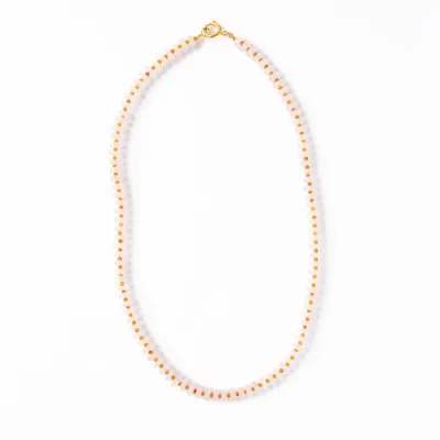 Ink + Alloy Vivianne Rose Quartz with Carnelian Necklace