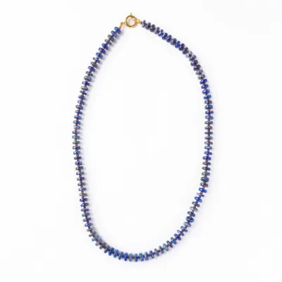 Ink + Alloy Vivianne Lapis with Garnet Necklace