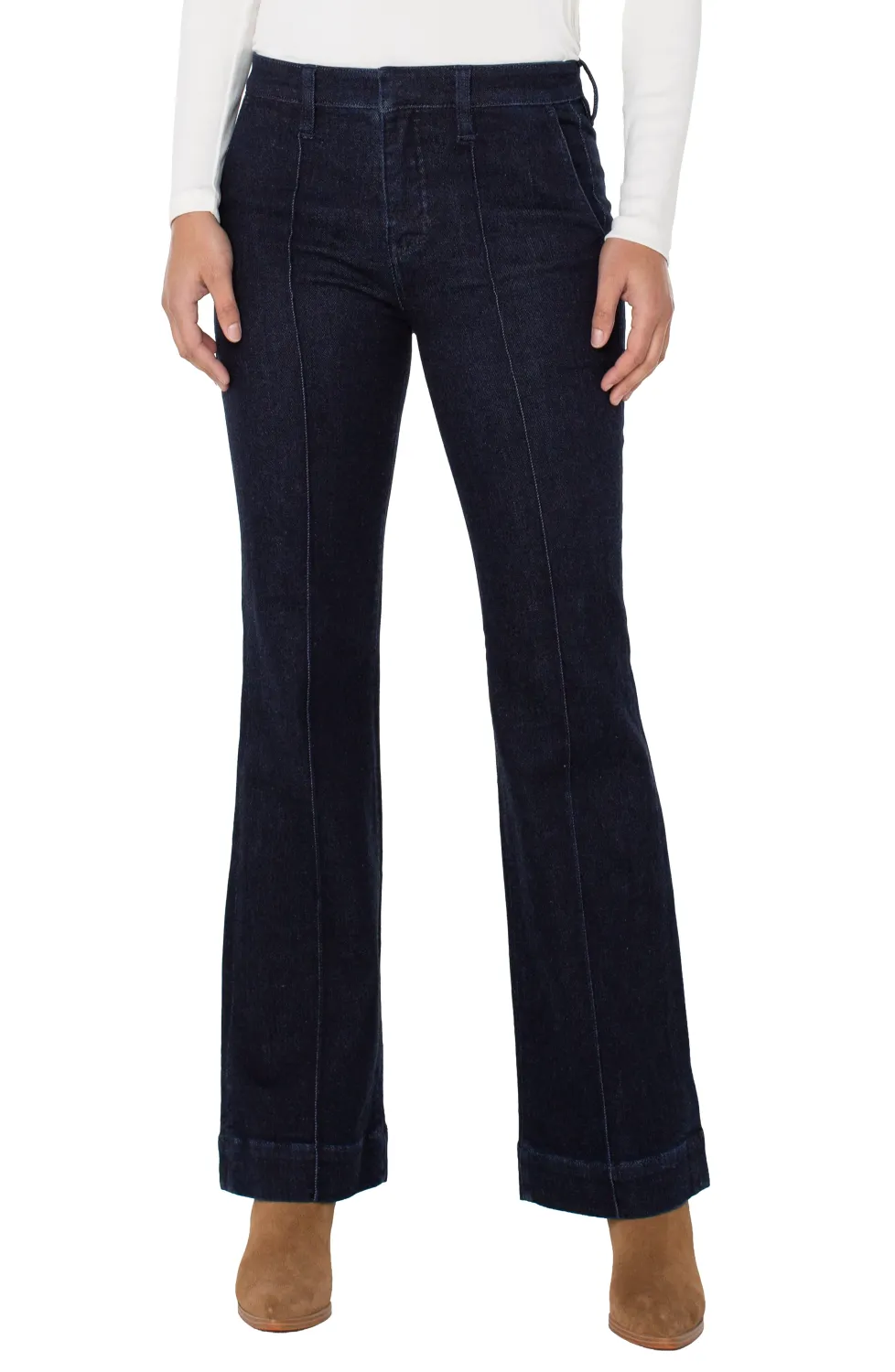 Liverpool Trouser with Pintucks Indigo Rise