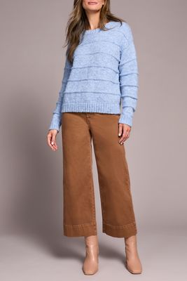 Tribal Heather Blue Violet Crew Neck Sweater