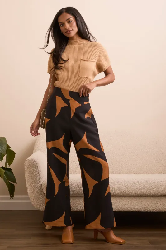 Tribal Bran Print Pull On Pant