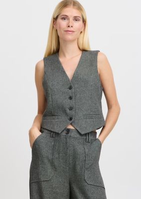 B. Young BYEtona Waistcoat 2 Mid Grey Melange