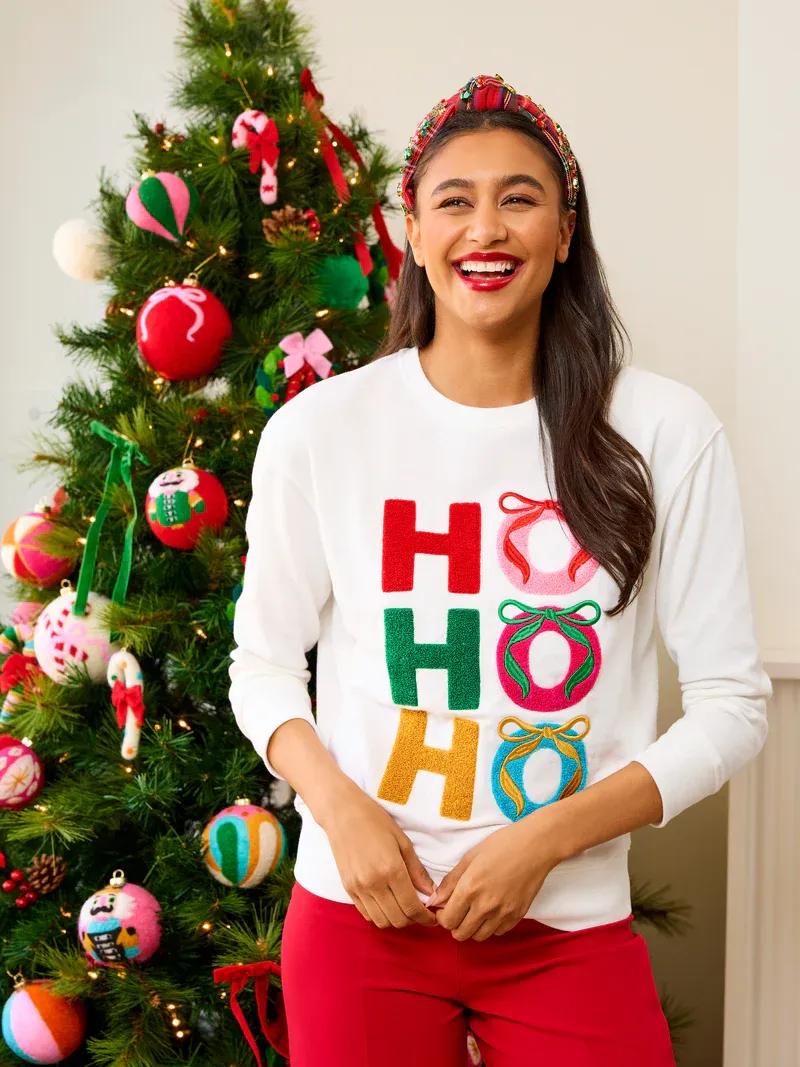 Shiraleah HO HO HO Bows Classic Sweatshirt