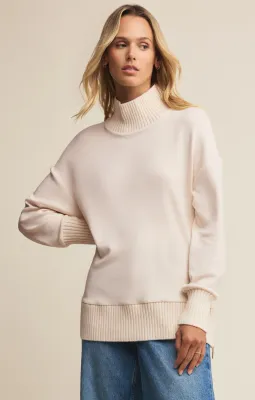 Z Supply Sable Rib Sweatshirt Warm White