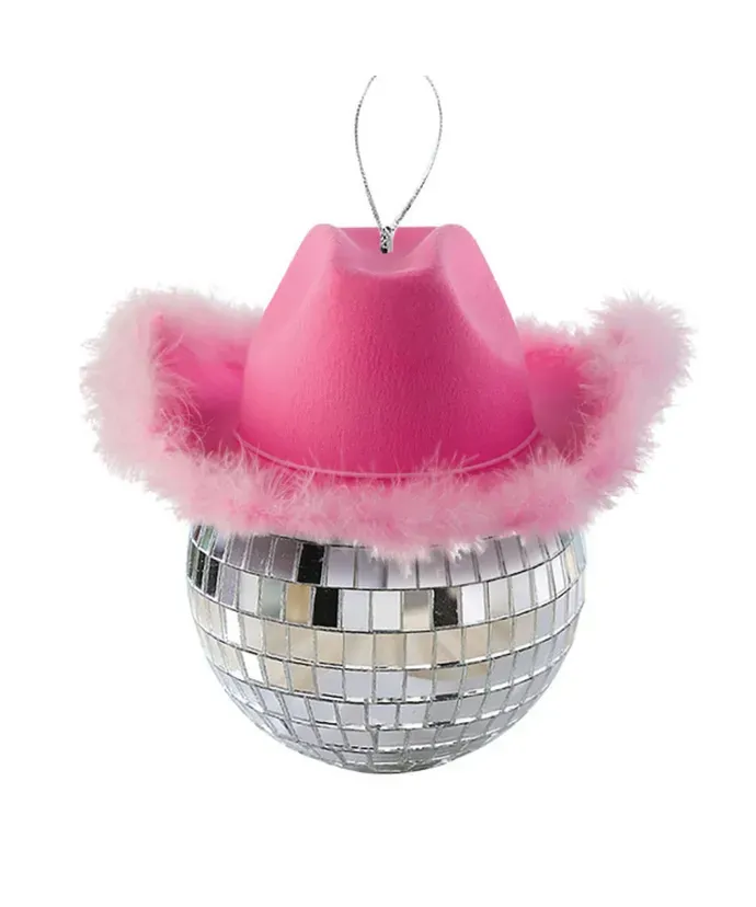 Kurt Adler Mirror Ball Cowboy Hat Ornament
