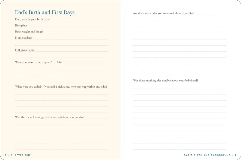 Peter Pauper Dad's Story Keepsake Memory Journal