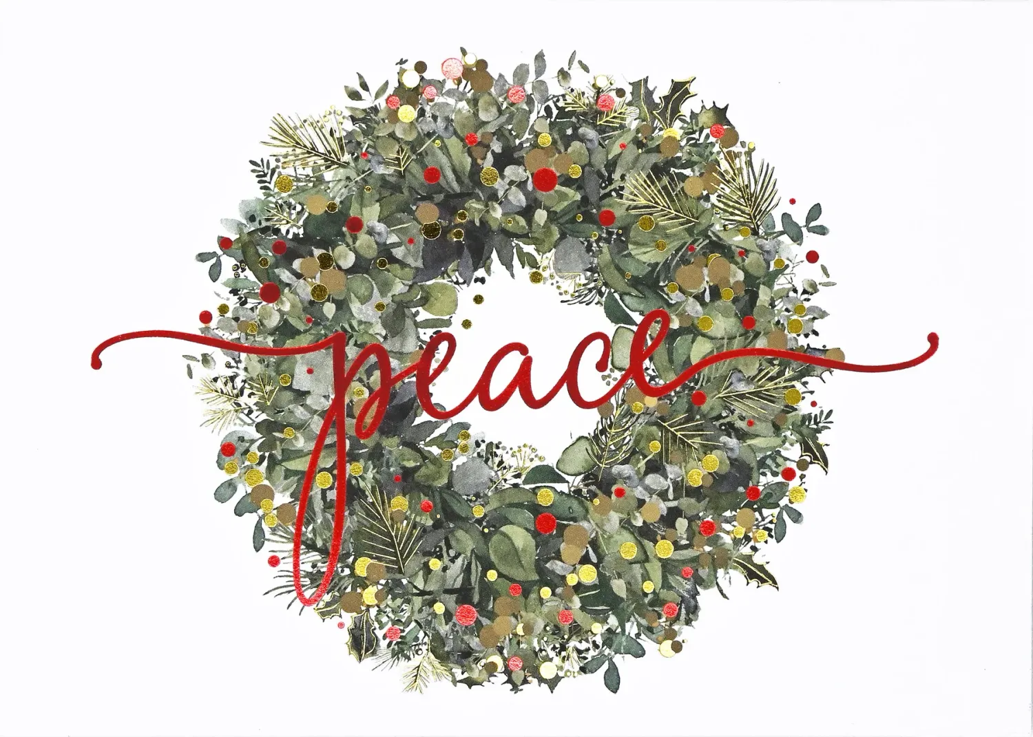 Peter Pauper Deluxe Holiday Cards Wreath of Peace Peter Pauper Deluxe Holiday Cards Wreath of Peace
