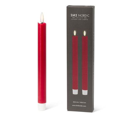 LuxLite Red LED Taper set of 2