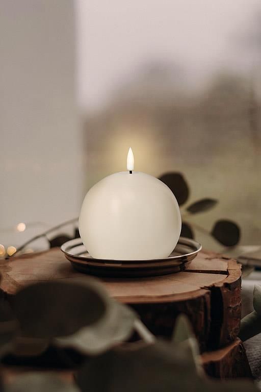 LuxLite Sand LED Ball Candle 4"D
