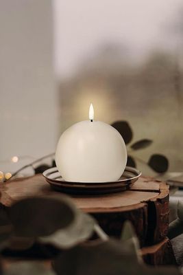 LuxLite Sand LED Ball Candle 4"D