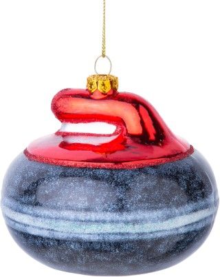 Silver Tree Blown Glass Curling Stone Ornament